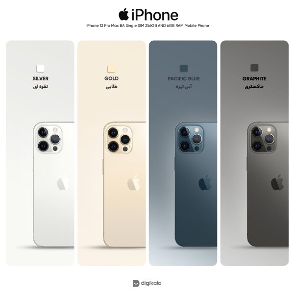 گوشی موبایل اپل مدل iPhone 12 Pro Max LLA تک سیم‌ کارت ظرفیت 256 گیگابایت و رم 6 گیگابایت - نات اکتیو