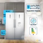 یخچال فریزر دوقلو 40 فوت سام مدل RR65-RZ65/W، دارای اخطار باز ماندن درب، با ارتفاع 180، پهنای 120 و عمق 68.4 سانتی‌متر، کیزان مصرف انرژی A، دارای 5 طبقه در یخچال و 5 کشو در فریزر، دارای سیستم نوفراست